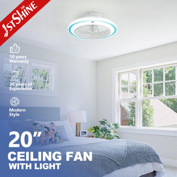 Small 20 Inch Flush Mount LED Ceiling Fan with Light and Color Temperature 3000