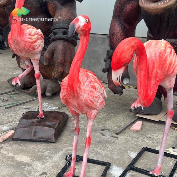 Buy CE Customise Fiberglass Animal Statues Flamingo at wholesale prices