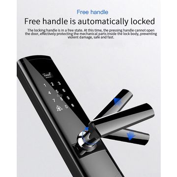 Electronic Fingerprint Magnetic Door Lock Standard Mortise Smart Big Panel