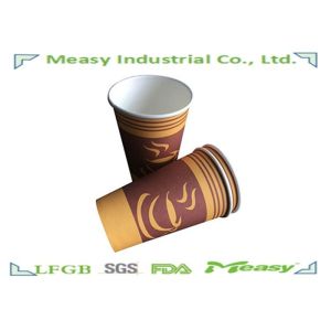 480ml - 500ml 16oz Hot Custom Printed Paper Coffee Cups Sturdy Standard