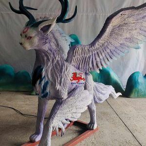 Weather Resistance Amusement Park Animatronics Chinese Ancient Animals Baize