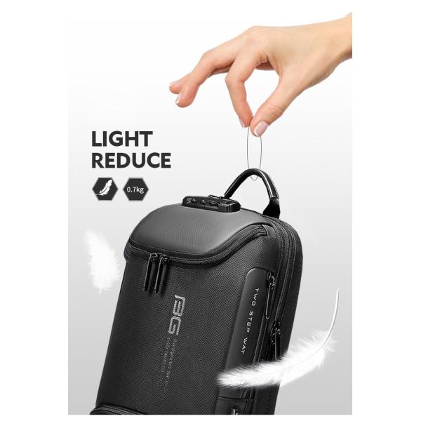 Lightweight Large Black Mens Sling Bag Guard Against Theft Durable