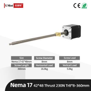 Hybrid Nema 17 Linear Motion Lead Screw Stepper Motor for Precise and Accurate