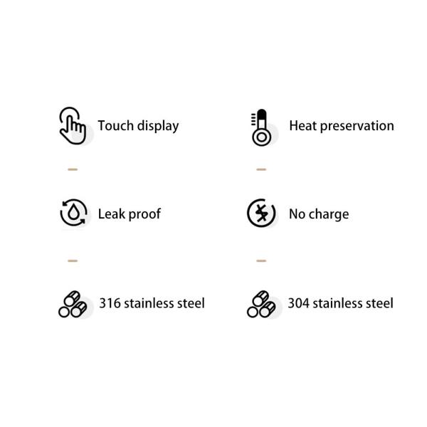 500ml Vacuum Insulated Stainless Steel Travel Mug Led Temperature Display Thermos Flask Smart Water Bottle