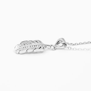 Lightweight Sterling Silver Leaf Necklace / Cubic Zirconia Drop Necklace
