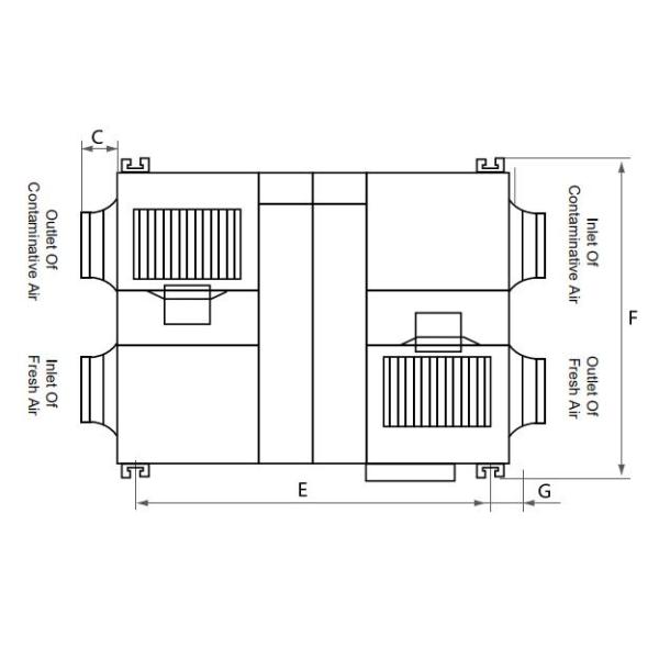 100mm 150CFM ERV Air Conditioning Heating Recovery Ventilator
