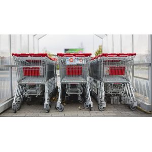 Heavy Duty Shopping Cart Trolley 125L Capacity 4 wheels Steel Material