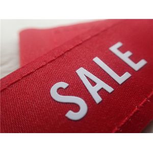 Silk Printing White Logo On Woven Clothing Labels For Jacket Comfortable