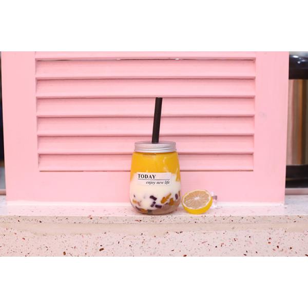 Leak Proof Colorful Plastic Handle Milk Tea Juice Bottles