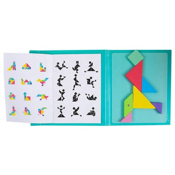 Buy Jigsaw Puzzle Baby Developmental Toys Wooden Tangram Magnetic Puzzle Toys at wholesale prices