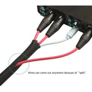 High Flexible PET Self Wrapping Split Braided Sleeving Against Abrasion