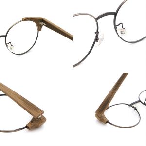 Artisanal Wood Copy Acetate Glasses Frame Retro Square Eyeglasses