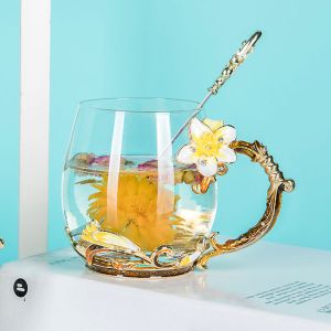 RoHs Colour Enamel Tea Set Chinese Traditional Technique Handicraft