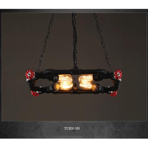 Retro American Iron Dining Room Chandelier Restaurant Bar Kitchen Light Ring Loft Pendant Light(WH-VP-229)