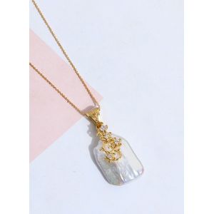 Women Natural Baroque Pearl Necklace Earring Classic Weddings Jewelry Chains