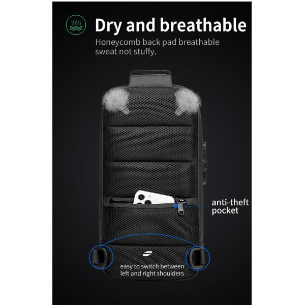 OEM/ODM Carbon Fiber Streamline Anti Theft Sling Bag Rainproof