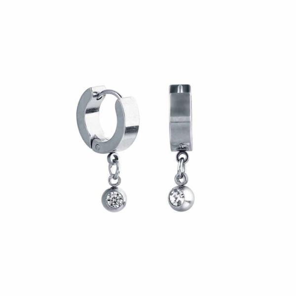 Latest Designs Surgical Steel Small Crystal Huggie Jewelry Hoop Earrings Women For Girls