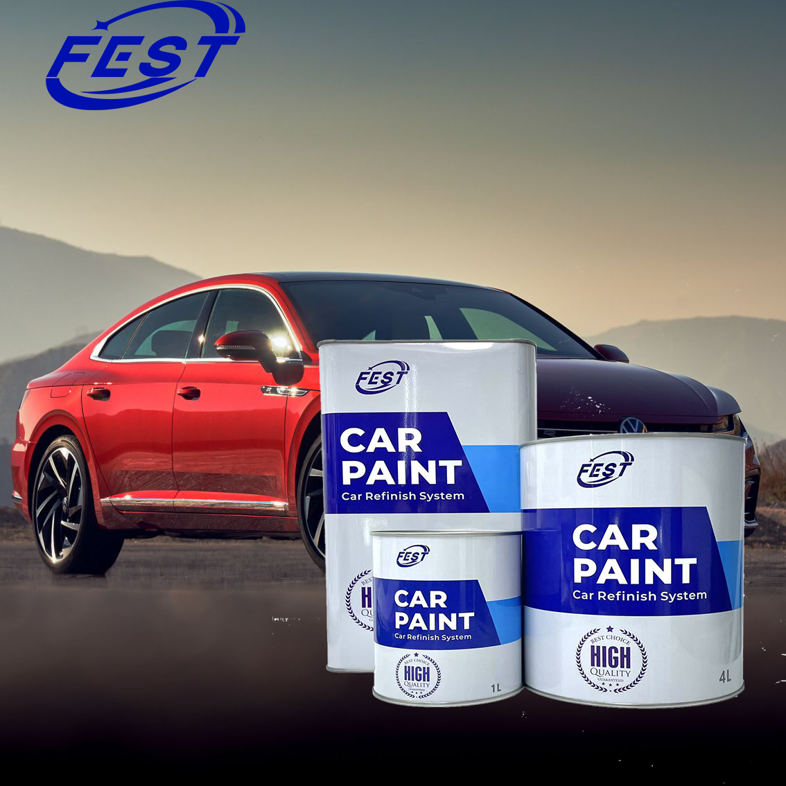 Hot Sales FEST Brand Red Color Topcoat Body Repair Automotive Paint