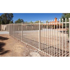 Flat top galvanized steel tubular metal fence panel