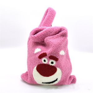 Embroidered Girls Plush Shopping Bag For Winter