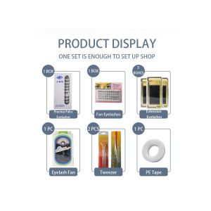 Mink Eyelash Extension Storage Kit Set Tweezers Glue Mascara Brush Tape