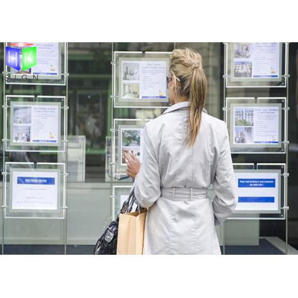 Photo Frame Crystal LED Light Box Estate Agent Window Display Units Illuminated