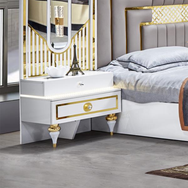 Wholesale High Quality Modern Wooden Frame Double Bed Home Master Room King Size Luxury Turkish Bedroom Furniture Set