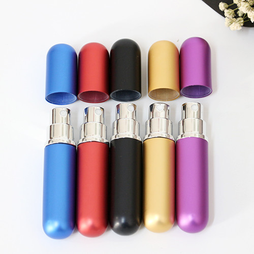 aluminum + glass perfume spray bottles refillable 5ml