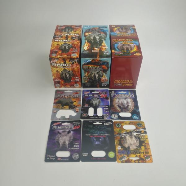 3D Rhino PET PP PVC 3d Blister Packing Card For Capsules
