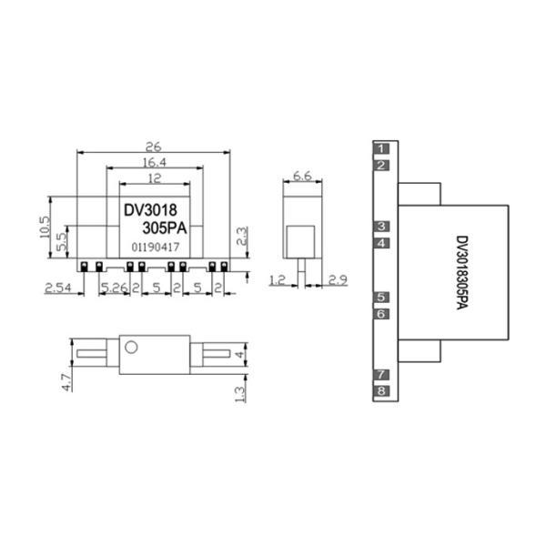 300mW 10mm Dc Dc Converter Isolated Power Supply Module Energy Meter