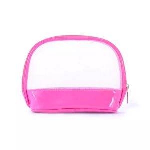 China Travel Portable Pink Wash PU Transparent PVC Cosmetic Bag on sale