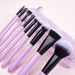 9pcs Pansy Purple Jessup Makeup Brushes Set With Aluminium Ferrule