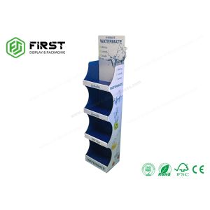 Custom POP Retail Promotional Folding Paper Floor Display Shelf For Drinks