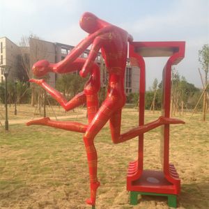 Love Sign Dancing Lovers Decorative Metal Sculpture Abstract For City Center