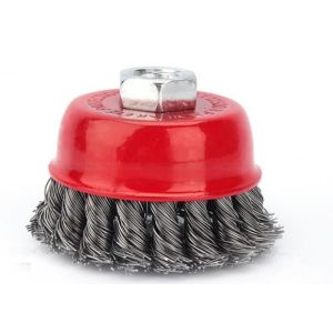 Quality Perfect Rust Removal Knotted Wire Cup Brush / Twist Knot Wire Brush 75mm OD for sale