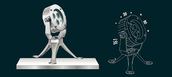 All Size LED Underwater Lights 5mm Tempered Glass With 316 SS Tripod 12V / 24V