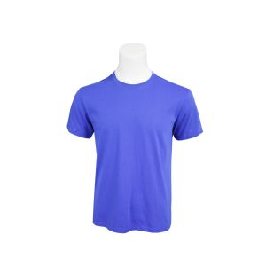 100% Cotton Personalized Men Crew Neck Solid Blue T-Shirt