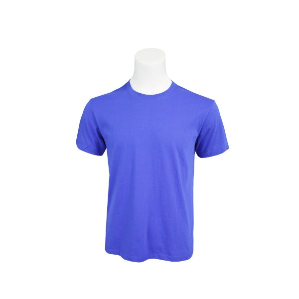 Buy 100% Cotton Personalized Men Crew Neck Solid Blue T-Shirt at wholesale prices
