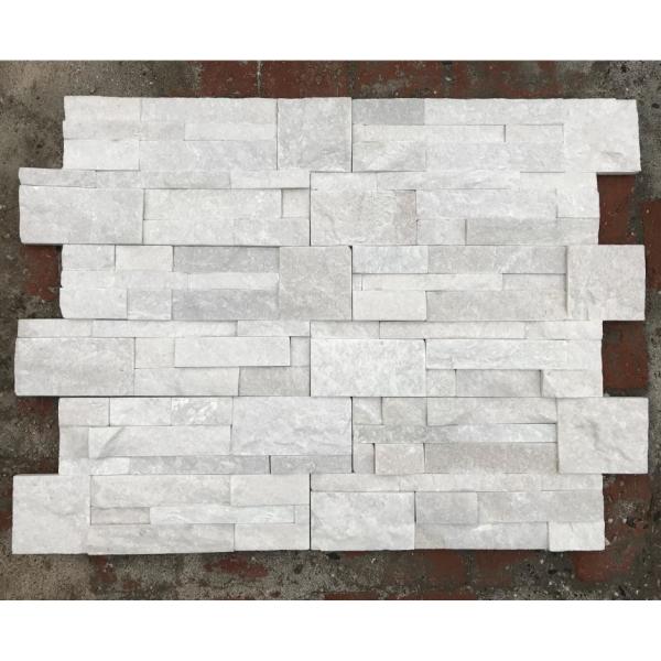 Buy Pure White 150x600mm Exterior Thin Stone Veneer Panels at wholesale prices