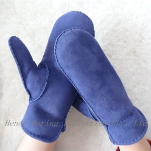 Spanish Merino Lleather Wool Mittens , Winter Combination Gloves Mittens