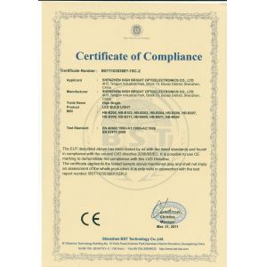 Shenzhen High Bright Optoelectronics Co.,LTD Certifications