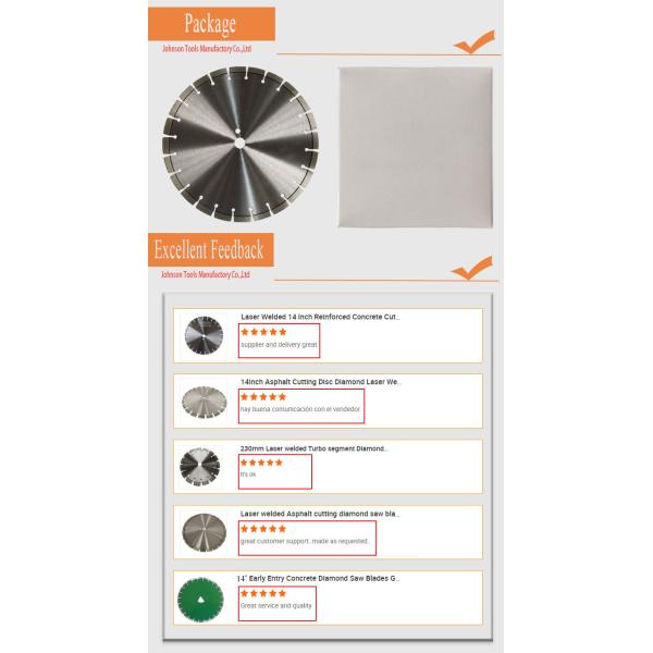 400mm Diamond Cutting Blades For Green Concrete Cutting With Protection Teeth