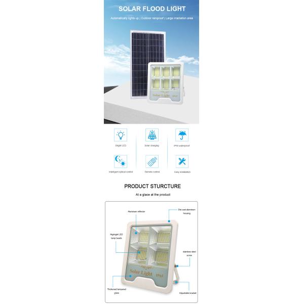 Die - Cast Aluminum Solar Flood Lights 528pcs Remote Control for Wall Porch Shed Barn Garage