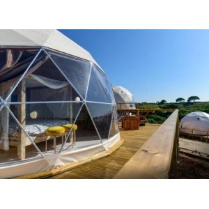 Outdoor Hotel Camping PVC 10m Geodesic Dome Tent With Door Dome Camping Tent