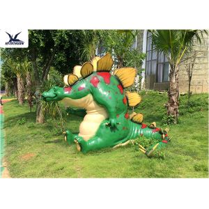 Outdoor Indoor Cartoon Dinosaur Fiberglass Statues For Amusement Park Decoration