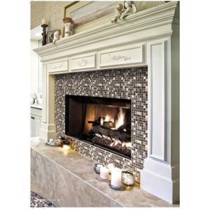 fireplace backsplash tile aluminum mix glass mosaic tile LAG74