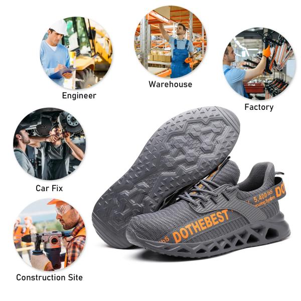 Fabric Uppe Comfortable Safety Shoes Anti Slip Rubber Shoes Lightweight