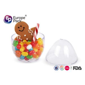 ISO9001 Round Dessert Cups 36g Clear Plastic Egg Shape Container