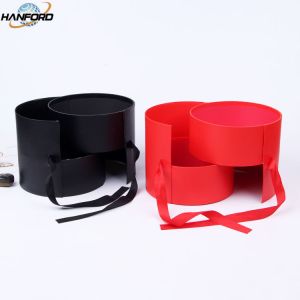 ISO14001 Round Cardboard Holiday Gift Box Packaging With Lids Ultralight