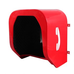 China Wall Mounted Waterproof Red Soundproof Telephone Booth on sale